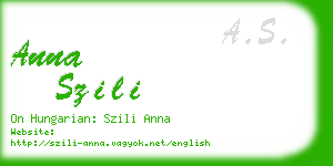 anna szili business card